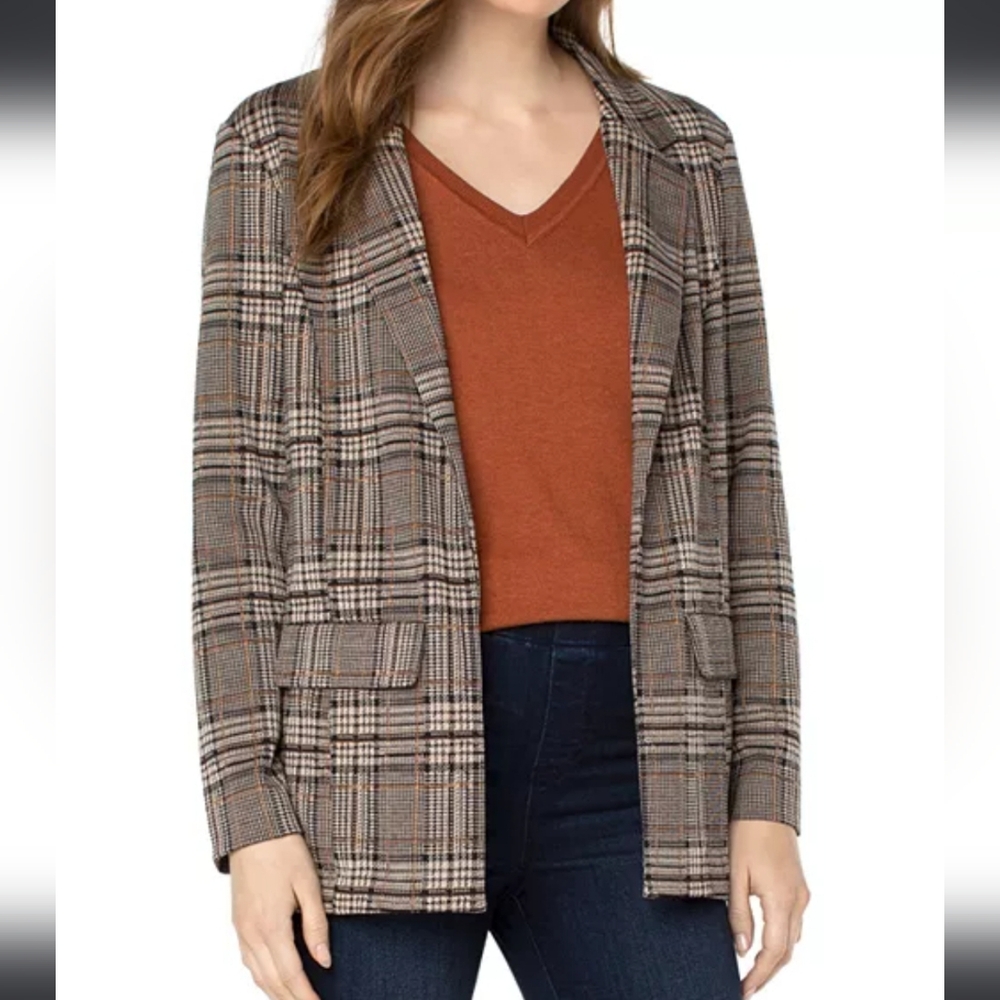 Liverpool Los Angeles Plaid Boyfriend Blazer